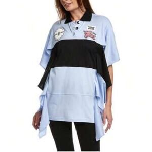 Burberry Silk Jersey Colorblock Mini Dress Blue XS